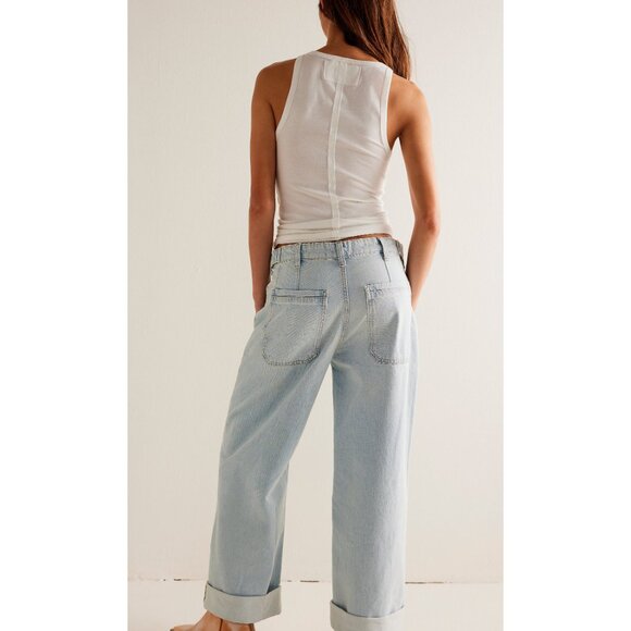 🆕 FREE PEOPLE Palmer Cuffed Jeans / Daydream - Picture 3 of 5